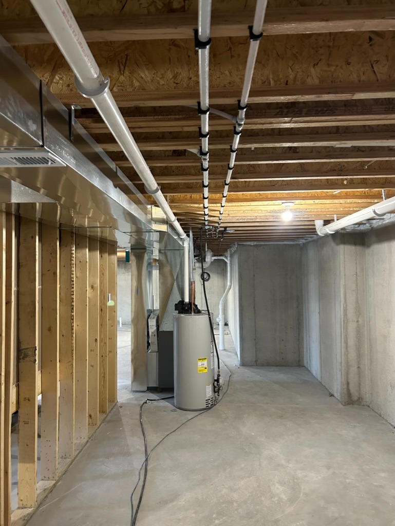 Ceiling piping and ductwork installation