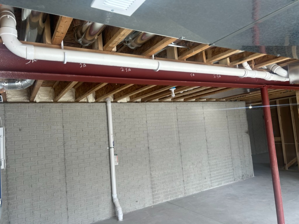 Long run of drain piping